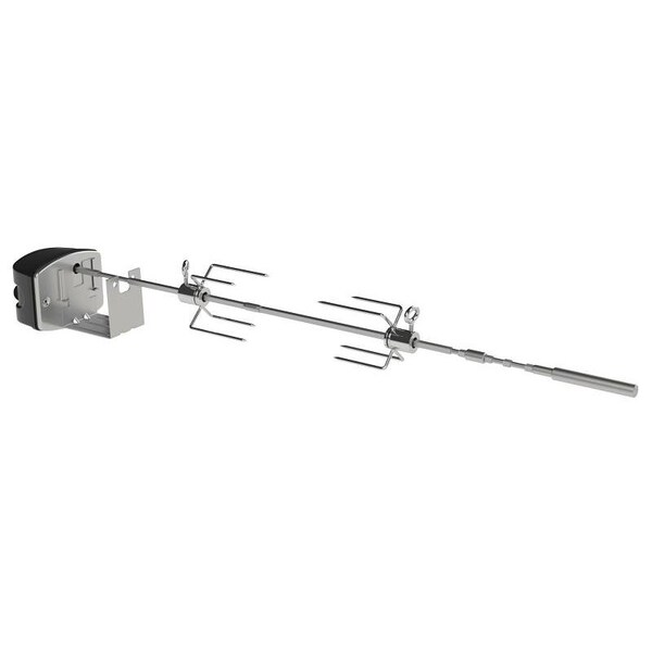 er Grill Rotisserie, 2 Fork, 304 in L Spit Rod, Stainless Steel Spit Rod 7659 Zoro